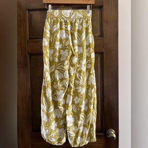 Billabong Seaside Flowy Beach Pants Seaweed Color with Floral Womens Small